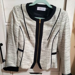 Womens white and black blazer